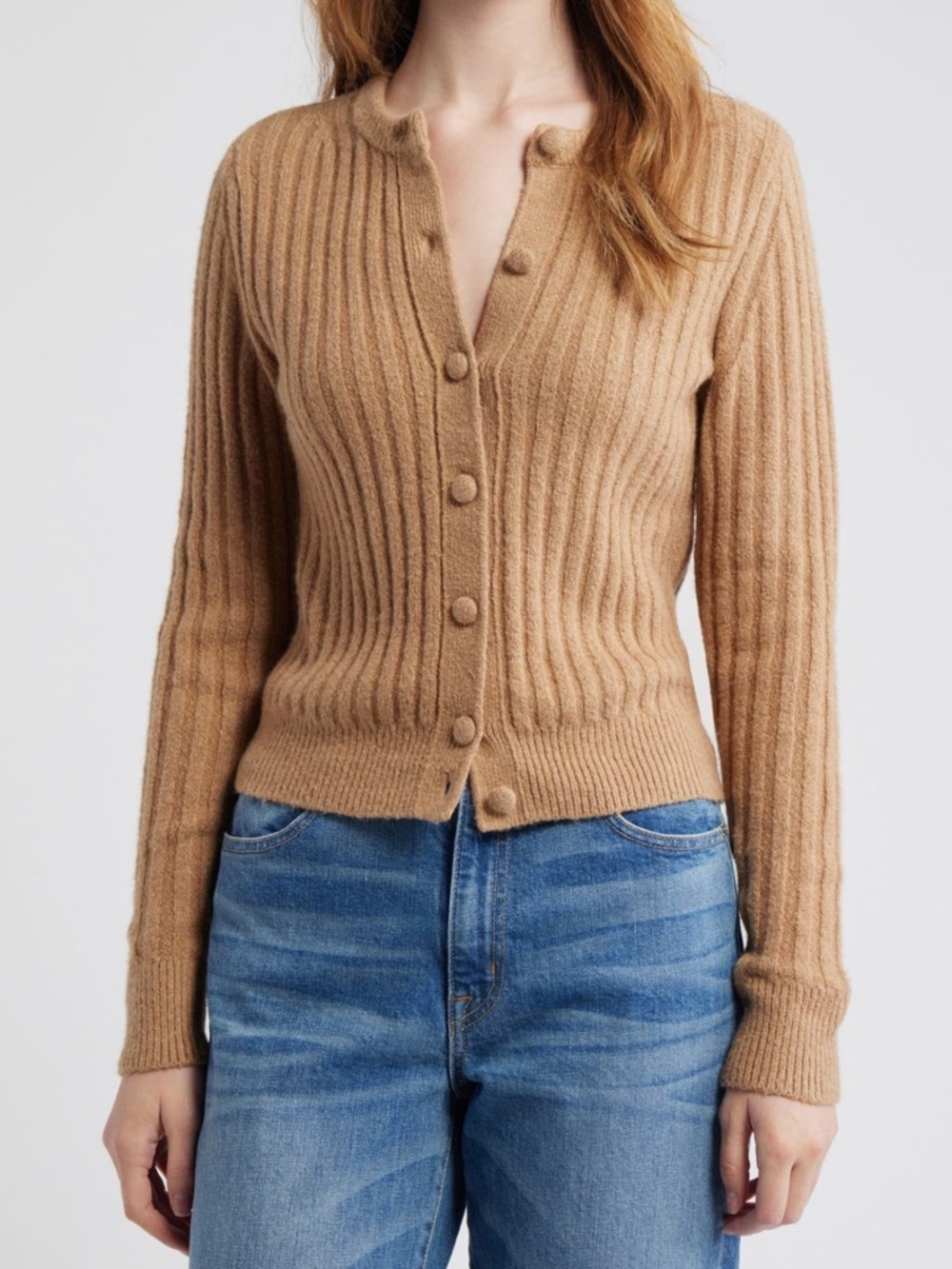 Madewell Rib Cotton & Merino Wool
Blend Cardigan